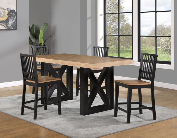 Magnolia Brown Extendable Rectangular Counter Height Dining Roon Set