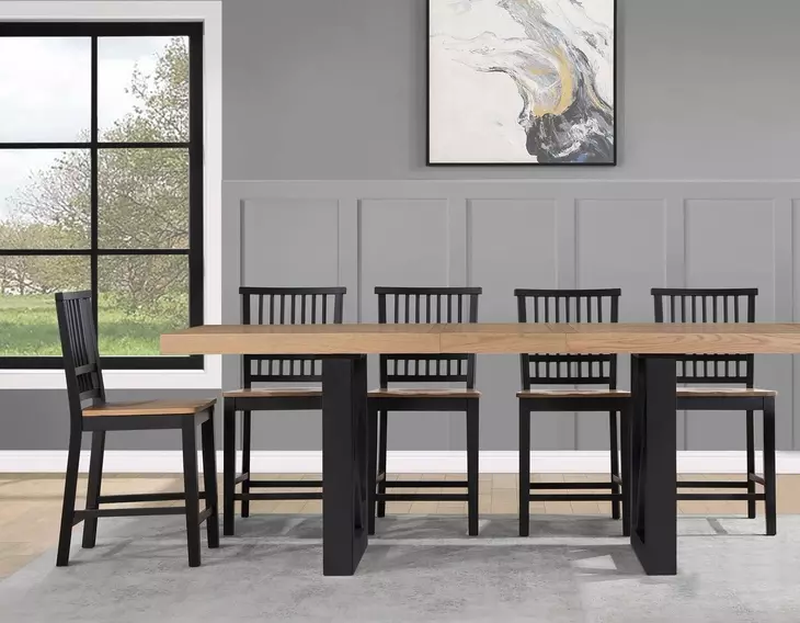 Magnolia Brown 96" Extendable Rectangular Counter Height Table