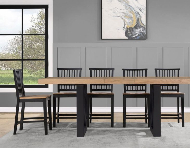 Magnolia Brown Extendable Rectangular Counter Height Dining Roon Set