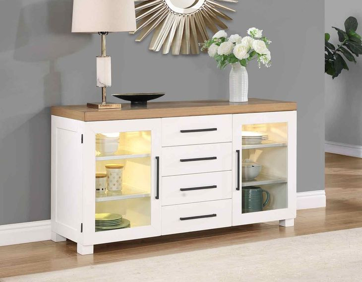 Magnolia White 2 Glass Door Server