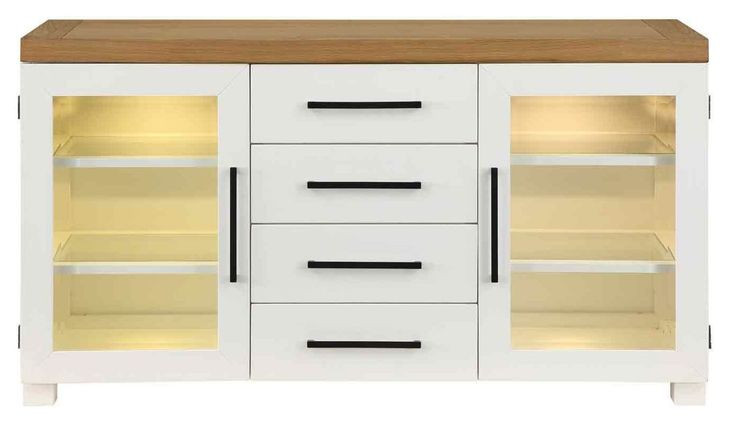 Magnolia White 2 Glass Door Server