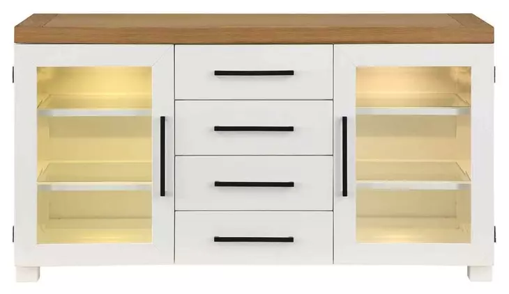 Magnolia White 2 Glass Door Server
