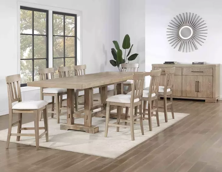 Napa Brown 72" Extendable Rectangular Counter Height Dining Room Set