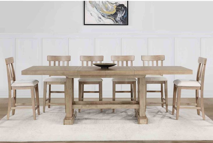 Napa Brown 72" Extendable Rectangular Counter Height Dining Room Set