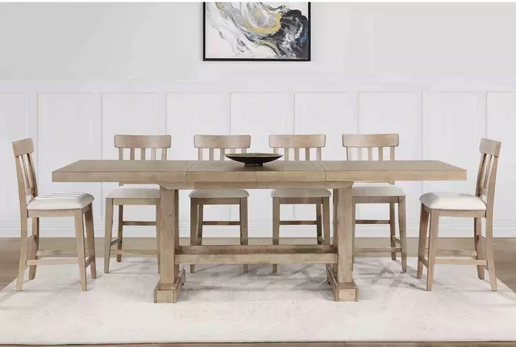 Napa Brown 72" Extendable Rectangular Counter Height Dining Room Set