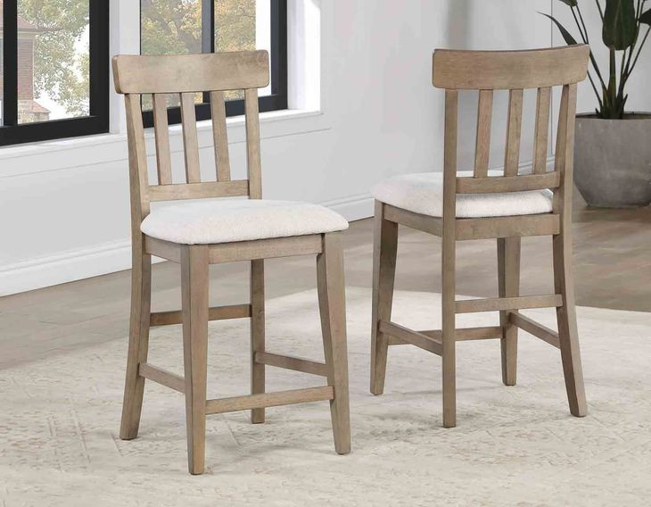 Napa Brown 24" Slat Back Counter Height Stool Set of 2