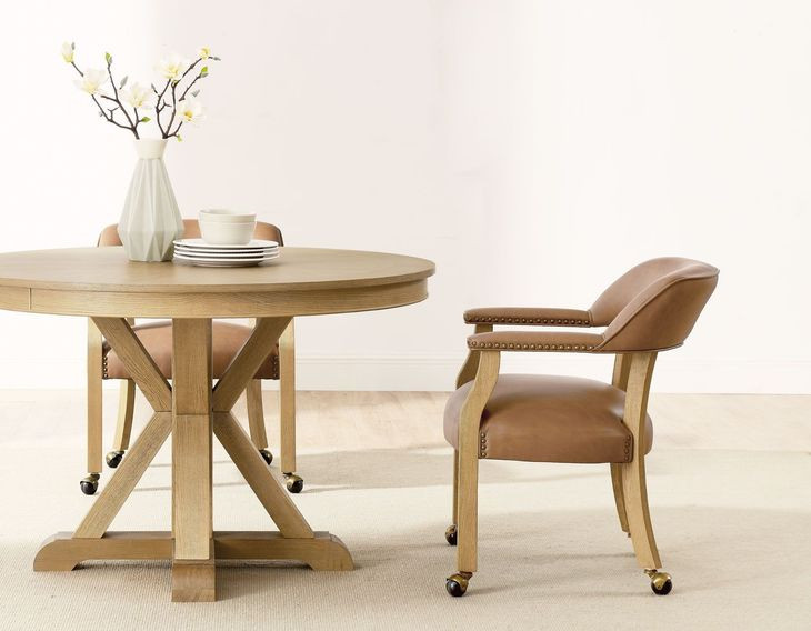 Rylie Natural 48" Round Game Top Dining Table