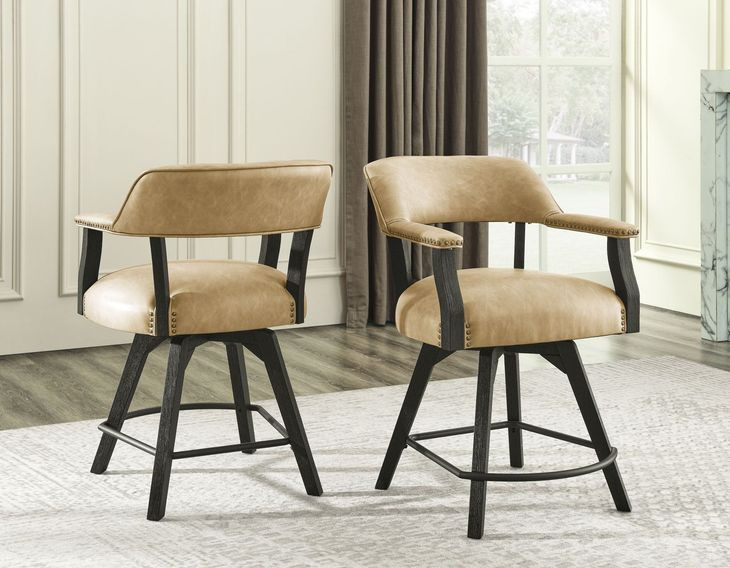 Rylie Black Swivel 24″ Counter Height Captains Chair