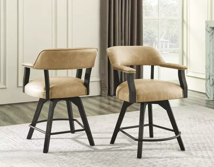Rylie Black Swivel 24″ Counter Height Captains Chair