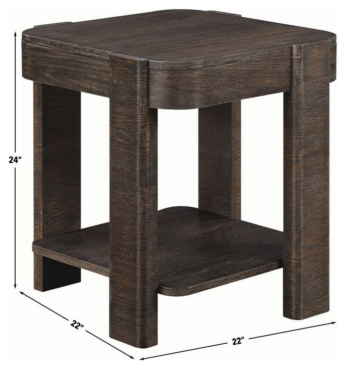 Salina Espresso Square End Table
