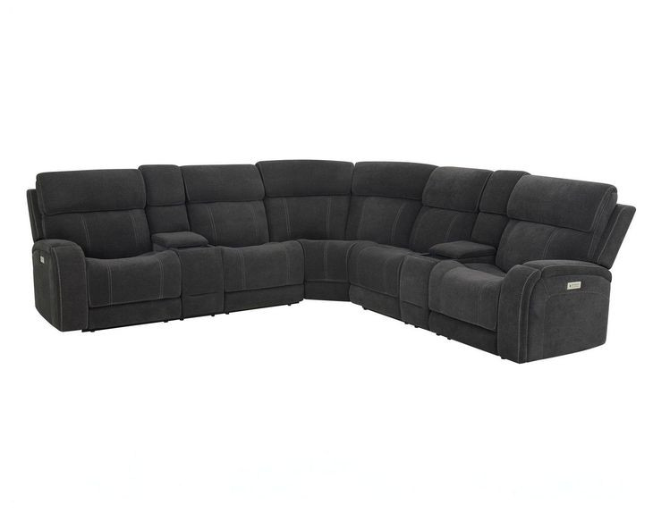 Seattle Gray 3 Piece Modular Dual Power Reclining Sectional with USB Charging