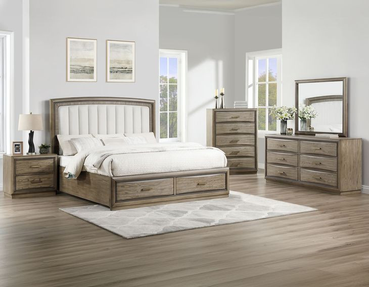 Sonoma Gray Upholstered Panel Bedroom Set