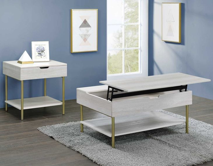 Whitman White And Champagne Lift Top Occasional Table Set