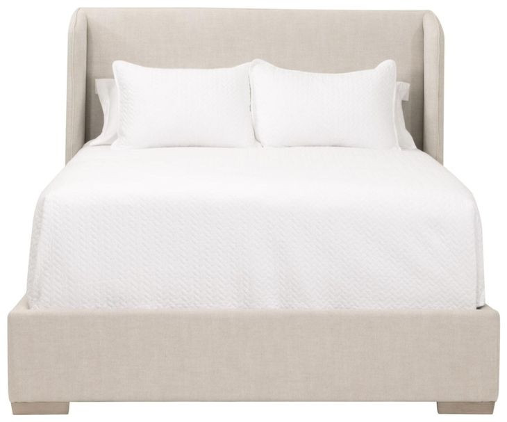 Stewart Beige California King Upholstered Low Profile Bed