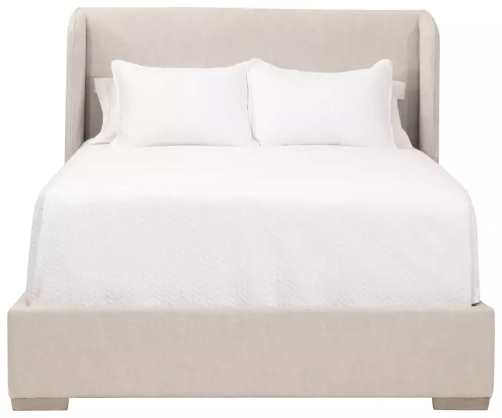 Stewart Beige Queen Upholstered Low Profile Bed