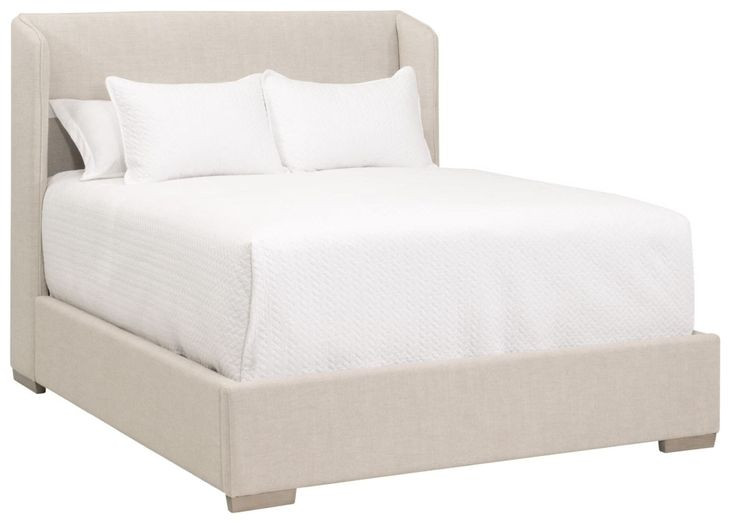 Stewart Beige California King Upholstered Low Profile Bed