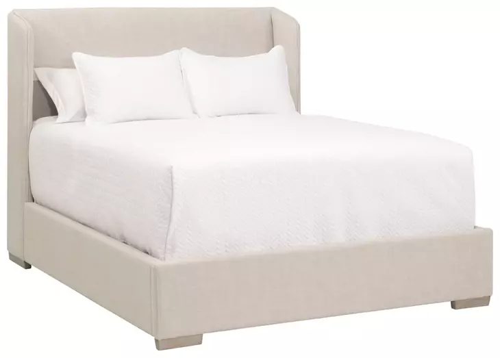 Stewart Beige Queen Upholstered Low Profile Bed