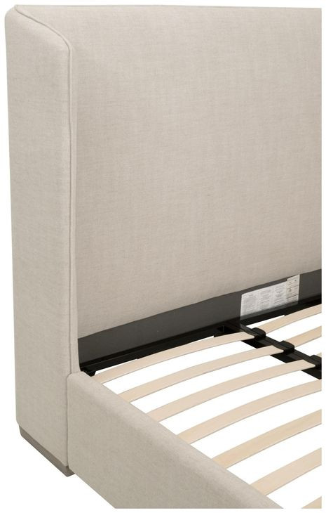 Stewart Beige California King Upholstered Low Profile Bed