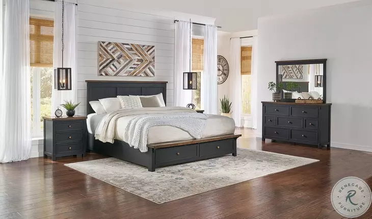Stormy Ridge Chickory and Black Nightstand from A-America