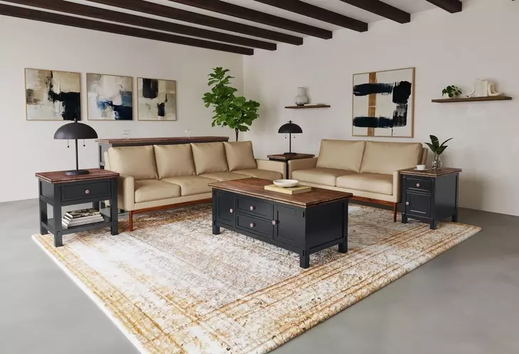 Stormy Ridge Chicory Black and Brown Rectangular Sofa Table