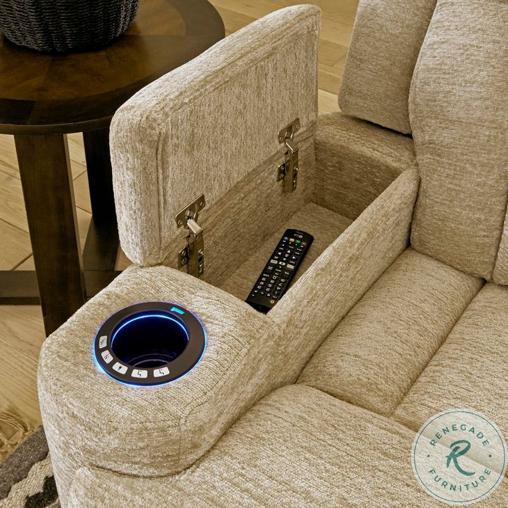 Duncan Lucky Fawn Performance Fabric 7 Piece Modular Power Reclining Sectional