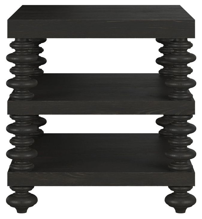 Atrium Black Rectangular End Table