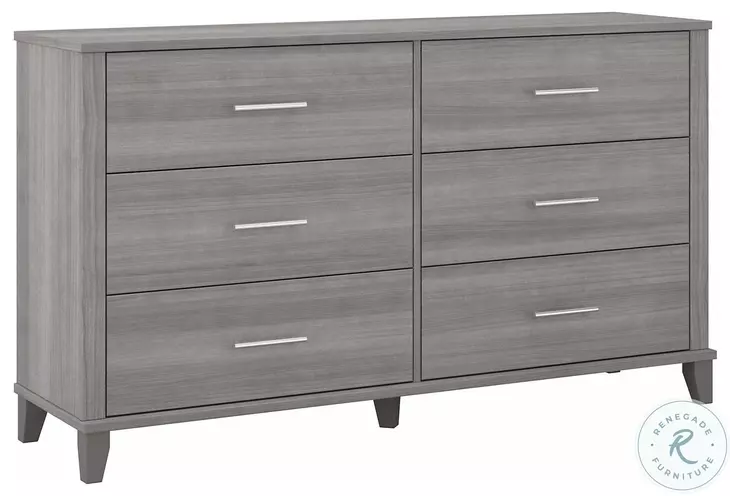 Somerset Platinum Gray 6 Drawer Dresser