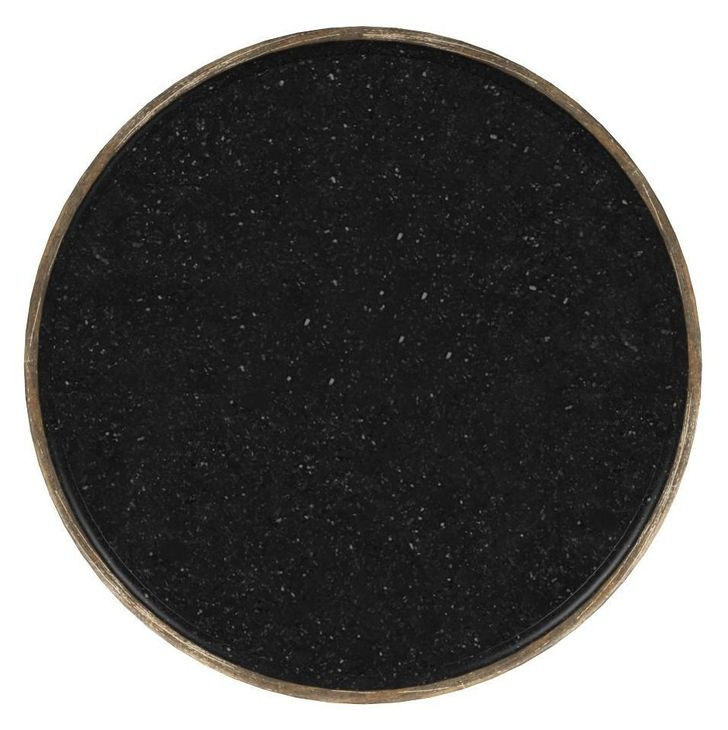 Architrave Black and Brown Round Marble Top Accent Table