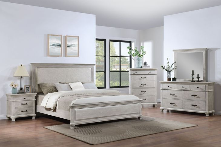 Silver Sands Gray Upholstered Panel Bedroom Set