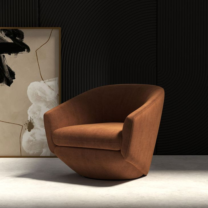 The Twist Elise Rust Accent Swivel Chair