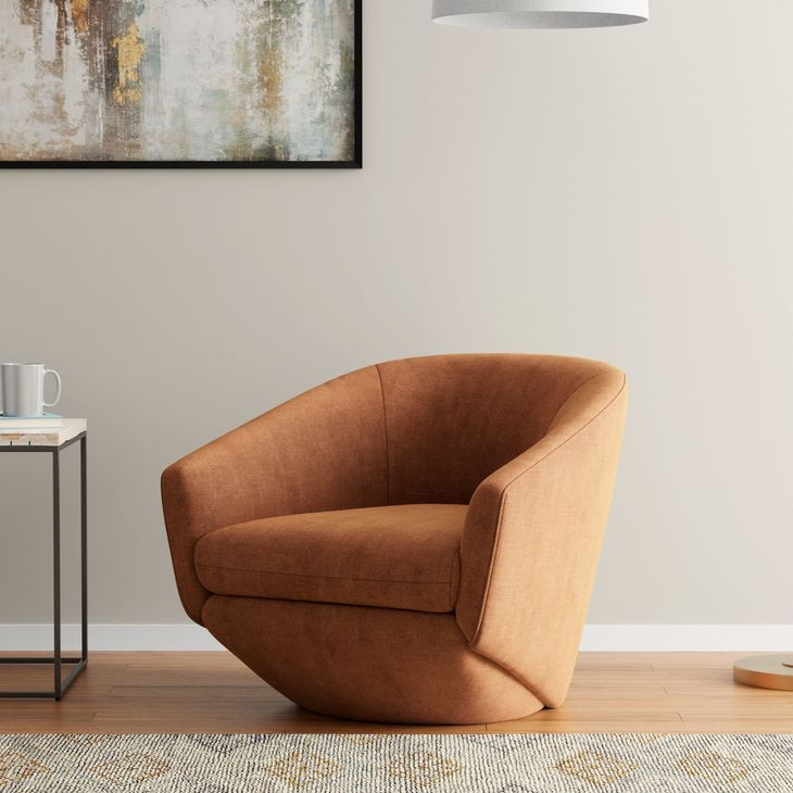 The Twist Elise Rust Accent Swivel Chair