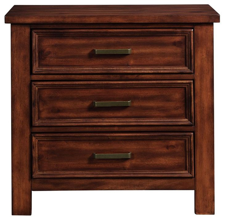 Damen Rich Cherry 3 Drawer Nightstand