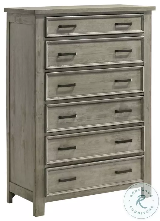 Damen Drift Grey 6 Drawer Chest