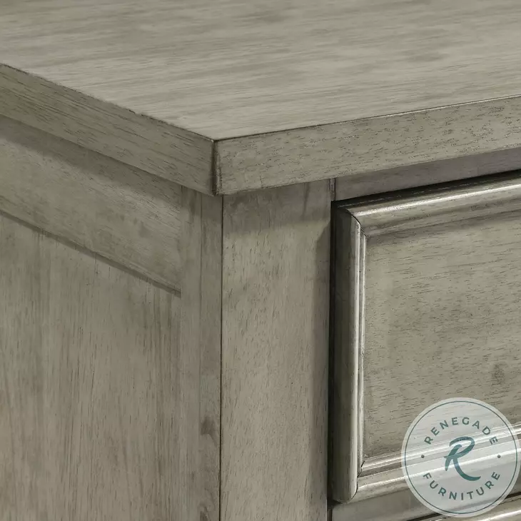 grey corner dresser Ioana Antique Grey Finish Wood Dresser and Mirror – Roundhill Furniture main image 1