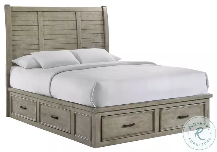 Damen Drift Grey Queen Storage Platform Bed