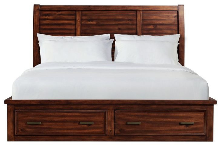 Damen Rich Cherry King Storage Panel Bed
