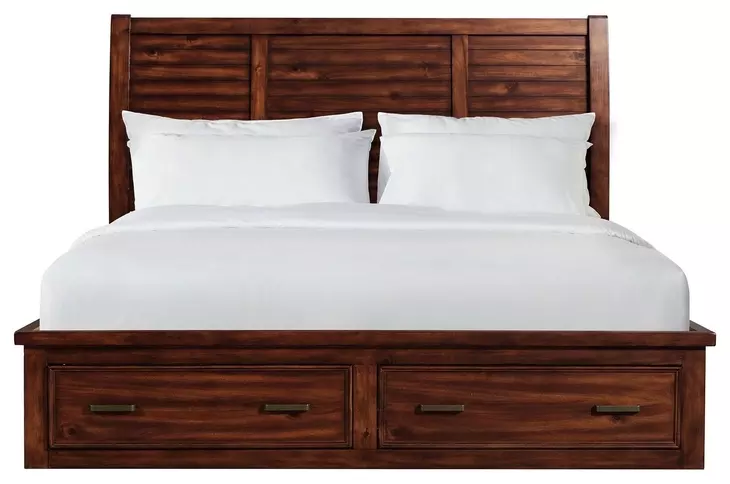Damen Rich Cherry King Storage Panel Bed
