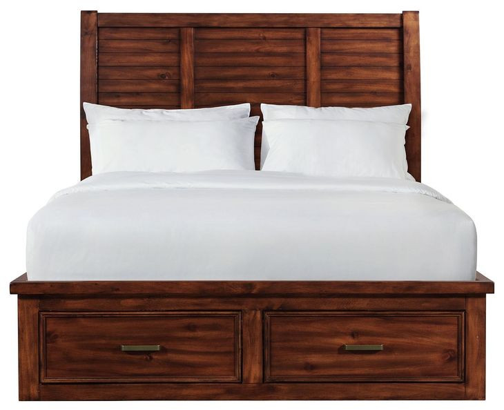 Damen Rich Cherry Queen Storage Panel Bed