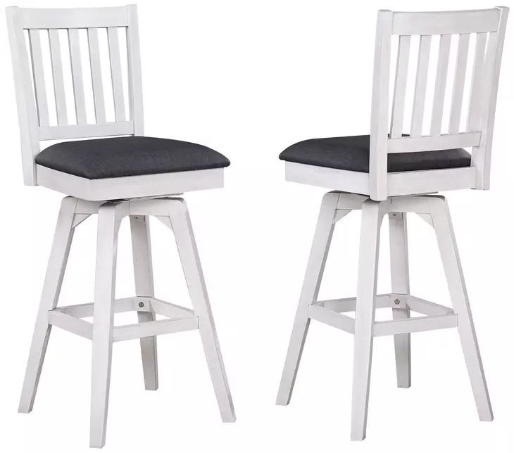 Summer Winds II Gray Mission Back Swivel Upholstered Barstool
