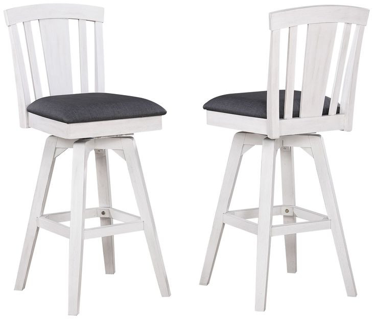 Summer Winds II Gray Fan Back Swivel Upholstered Barstool