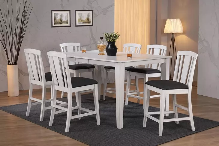 Summer Winds II Gray Fan Back Upholstered Counter Height Stool Set of 2