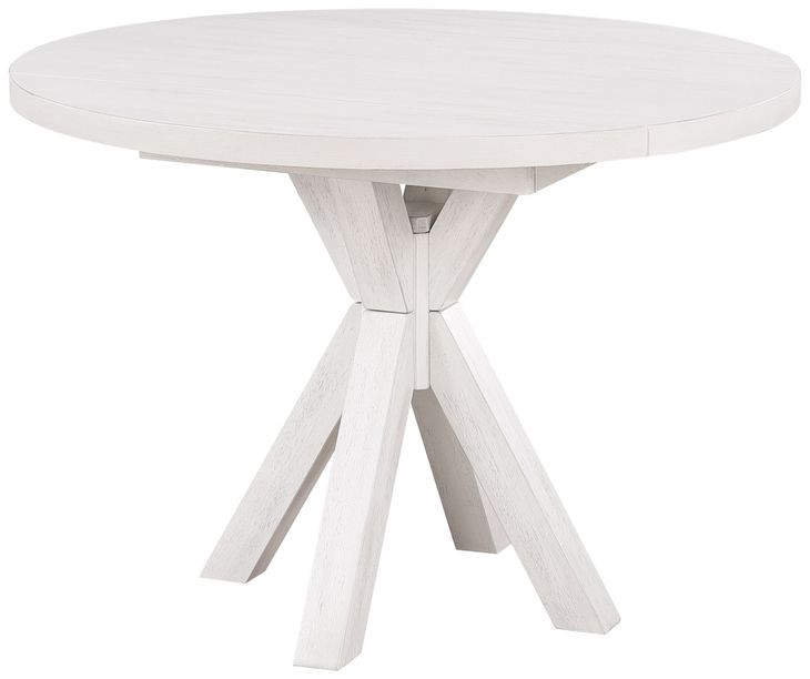 Summer Winds II White and Gray Round Drop Leaf Dining Room Set