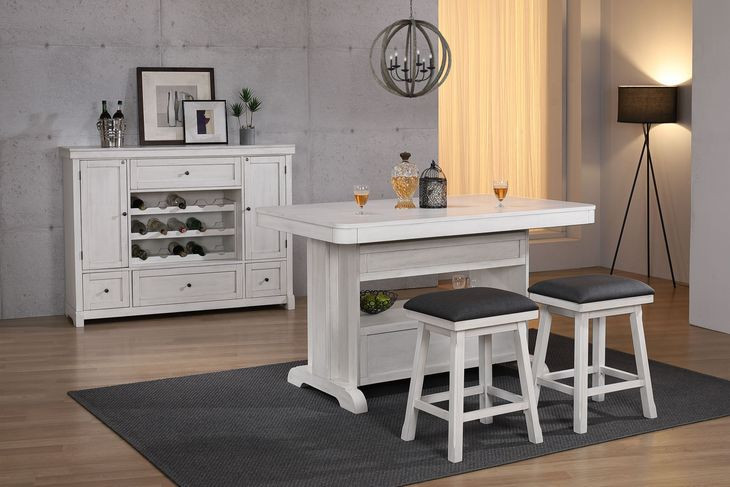 Summer Winds II Gray Upholstered Saddle Backless Counter Height Stool