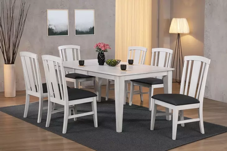 Summer Winds II White and Gray Rectangular Extendable Dining Room Set