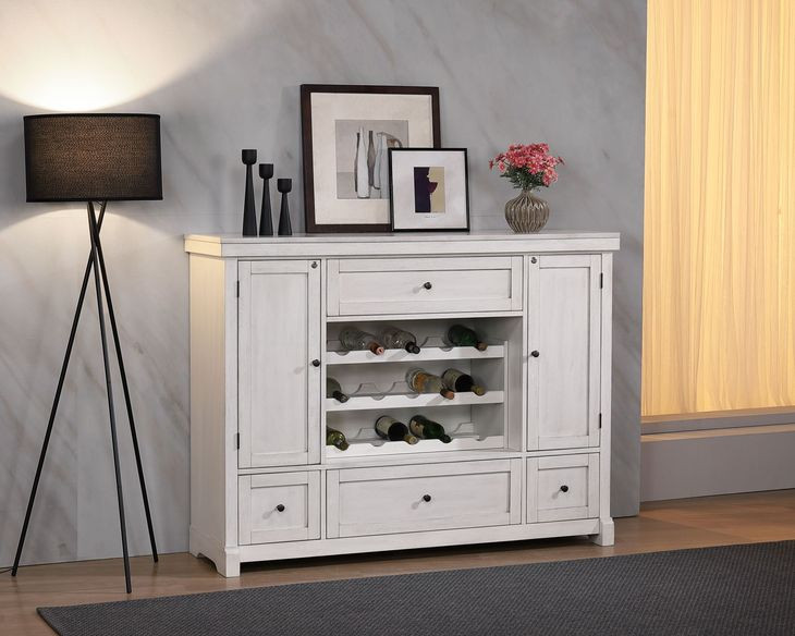 Summer Winds II White and Gray 3 Shelves Spirit Cabinet
