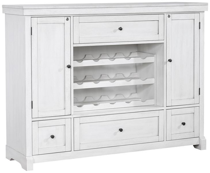 Summer Winds II White and Gray 3 Shelves Spirit Cabinet