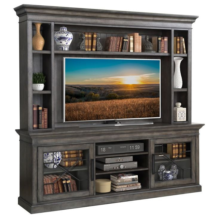 Sundance Distressed Smokey Gray 4 Piece Entertainment Center