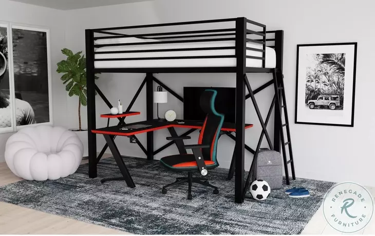 Delilah Black Full Loft Bed
