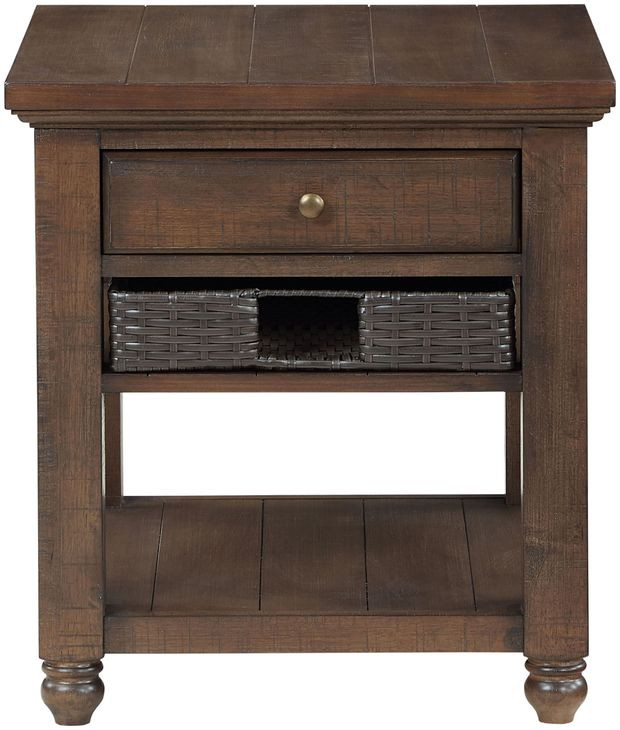 Oliver Brown Rectangular End Table