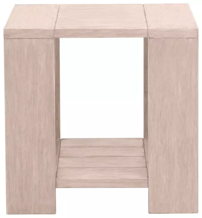 Sur Washed Ever Teak Outdoor Square End Table